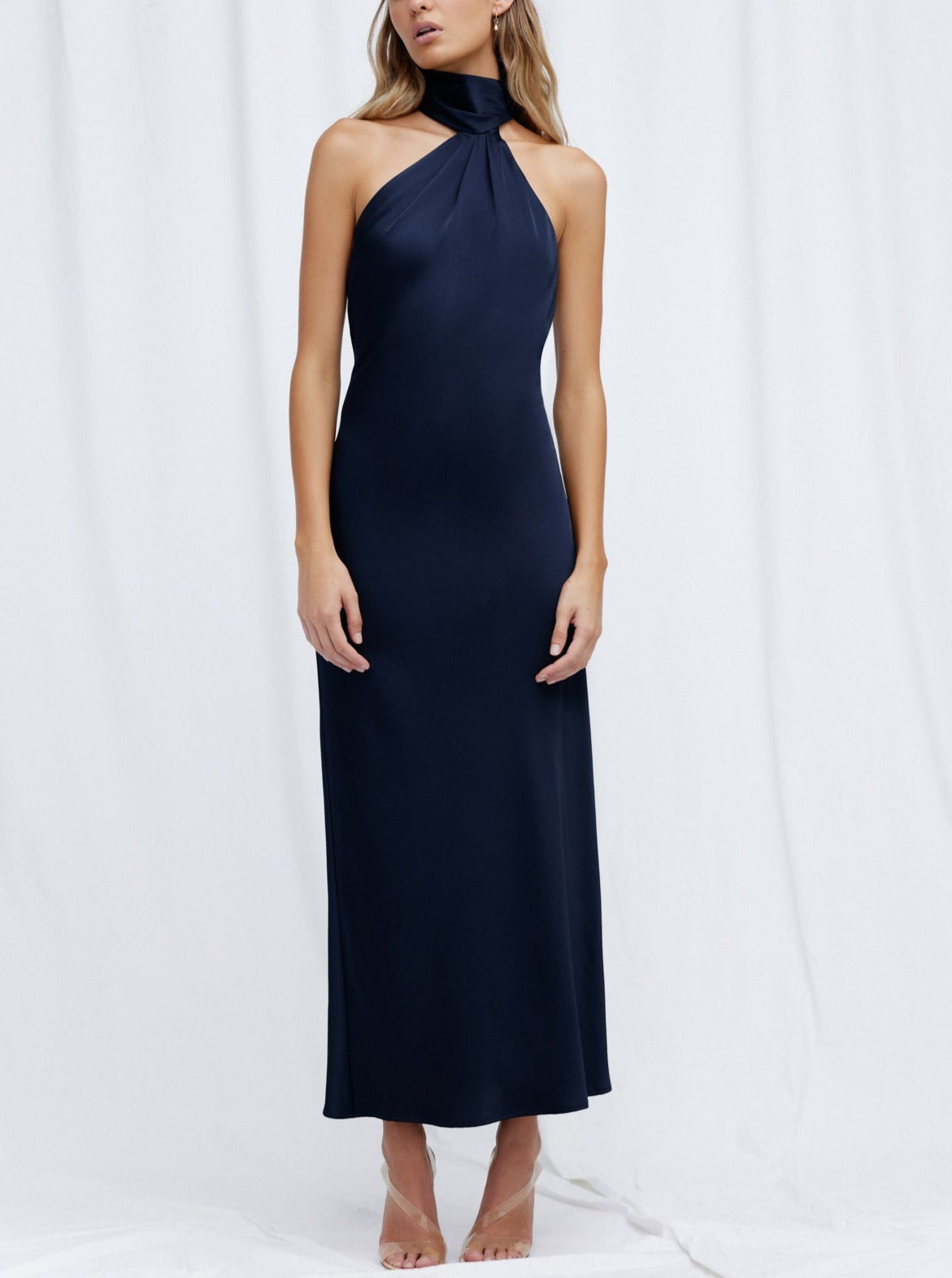 Significant Other Darcy Backless Halter Dress - Midnight Blue