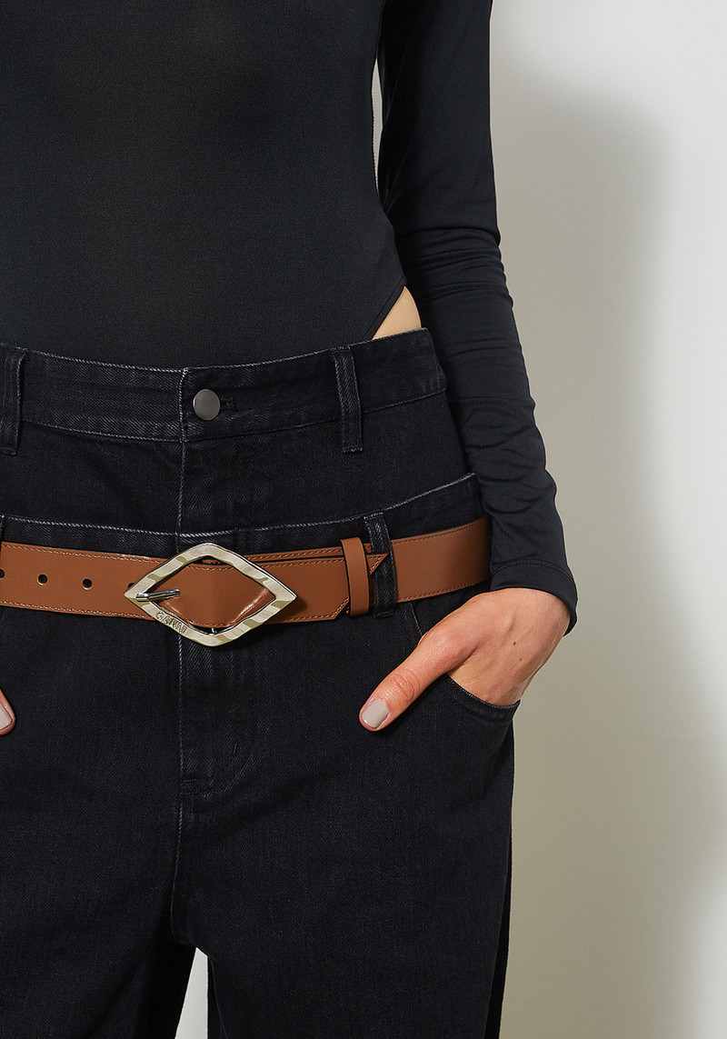 小物 GANNI Black butterfly rhinestones belt Ganni Butterfly Rhinestones Belt In Black | ModeSens