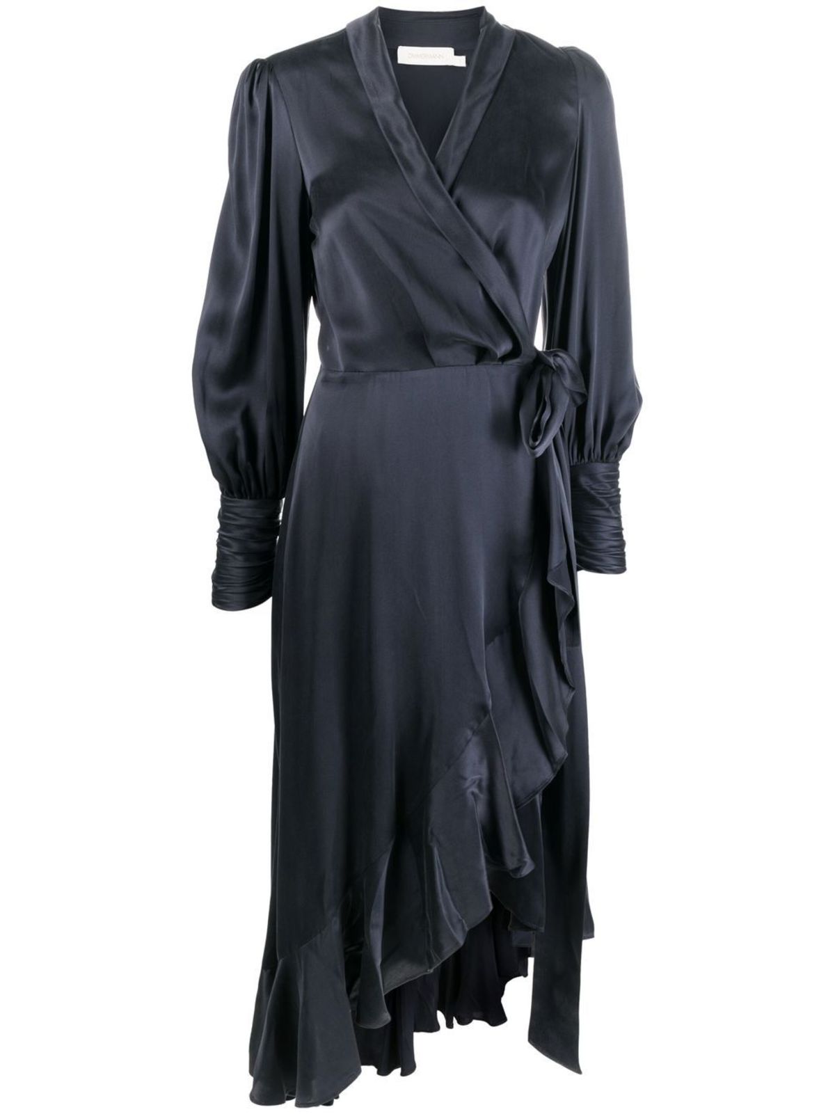 Zimmermann Silk Wrap Midi Dress - Navy | Garmentory