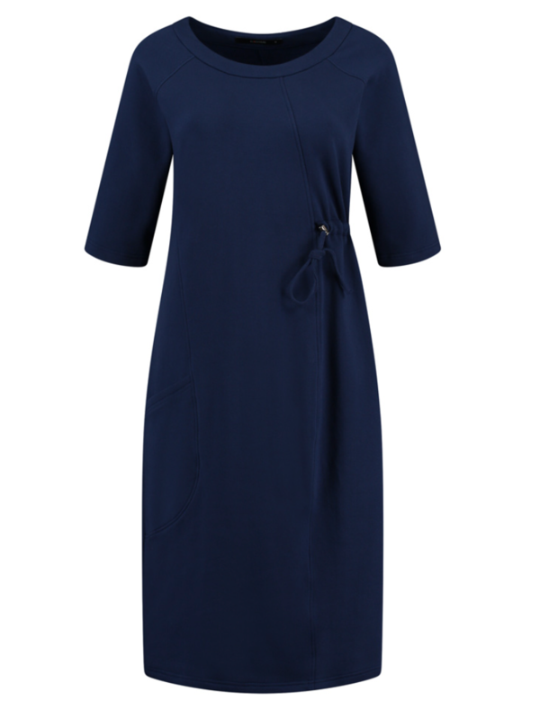 Elsewhere Fleece Lined Midi Knit Cotton Dress - Royal Blue | Garmentory