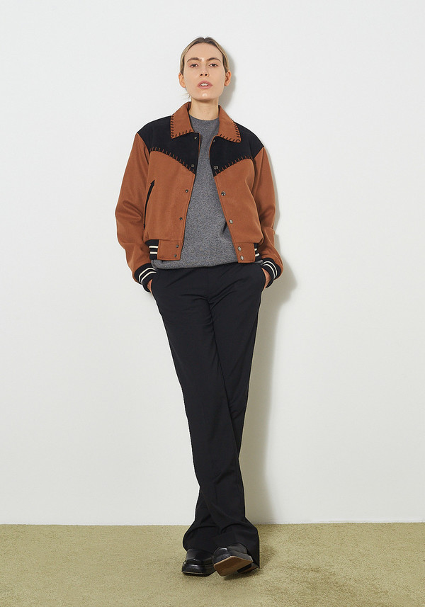 ANDERSSON BELL Margo Western Varsity Jacket - Brown | Garmentory