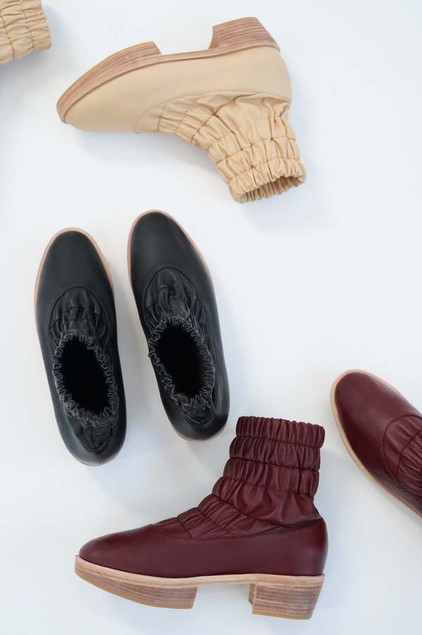 Beklina Aya Gathered Platform Boot - Black