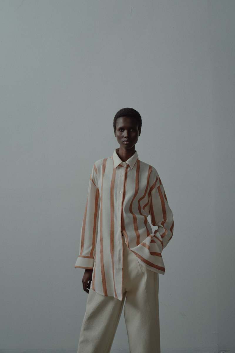 Cordera WIDE STRIPES SHIRT - ADOBE | Garmentory