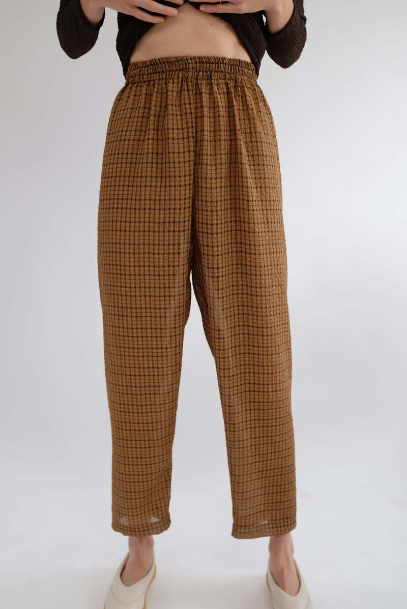Beklina Basic Pant Plaid - Brown/Black Beklina Basic Pant Plaid - Brown/Black