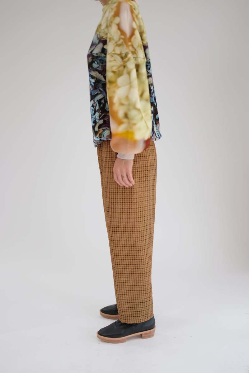 Beklina Basic Pant Plaid - Brown/Black Beklina Basic Pant Plaid - Brown/Black