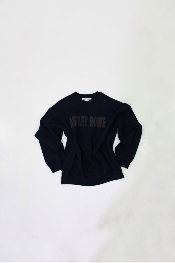 Unisex Ashley Rowe Crew Neck Sweatshirt - Navy Blue