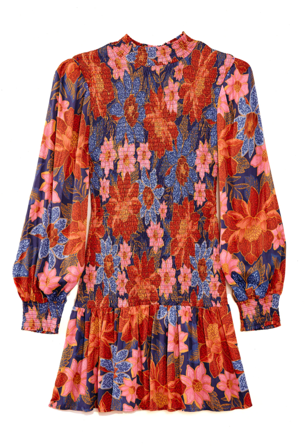 Farm Rio Mini Smocked Dress - Garden Navy | Garmentory