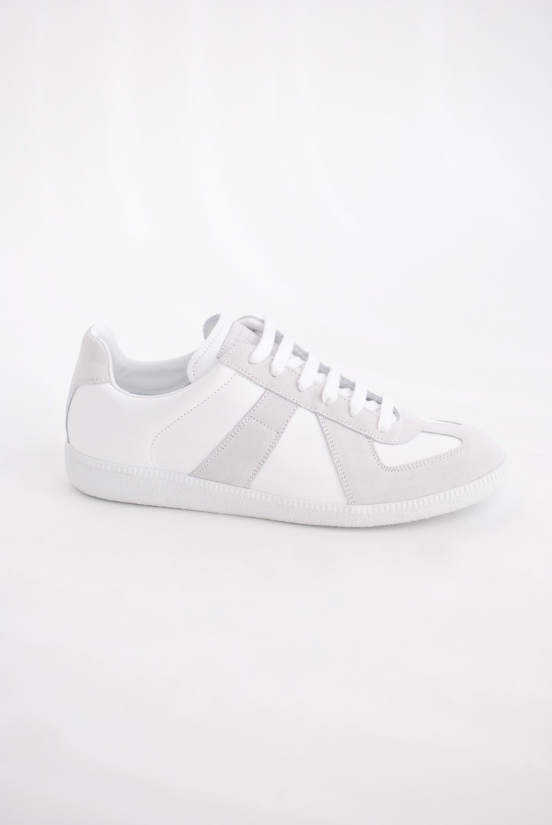 スニーカー MM6 MAISON MARGIELA WHITE LEATHER AND SUEDE SNEAKER MM6 Maison Margiela White leather and suede sneaker | TheDoubleF