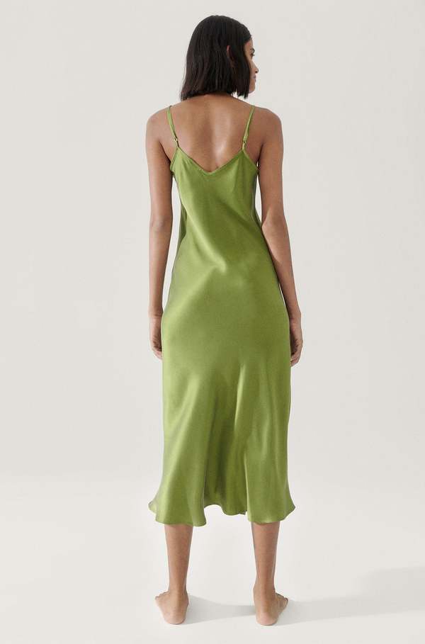 slim fit dress slacks Summer Acetate Crinkle Slip Dress – Tibi Official main image 1