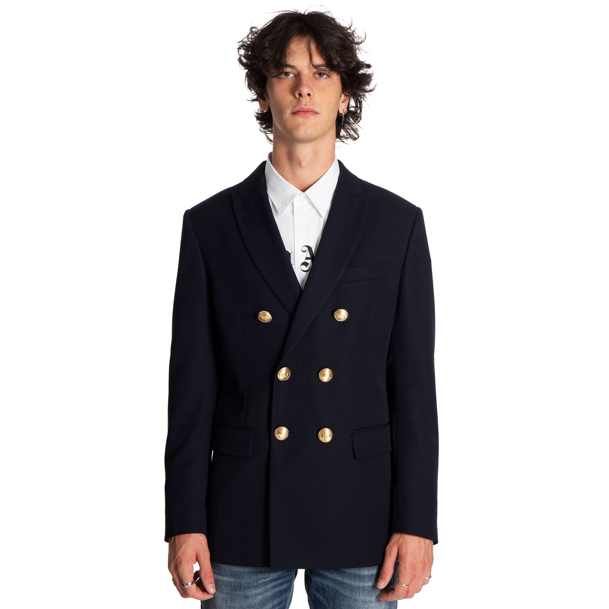 Palm Angels Double Breasted Blazer | Garmentory