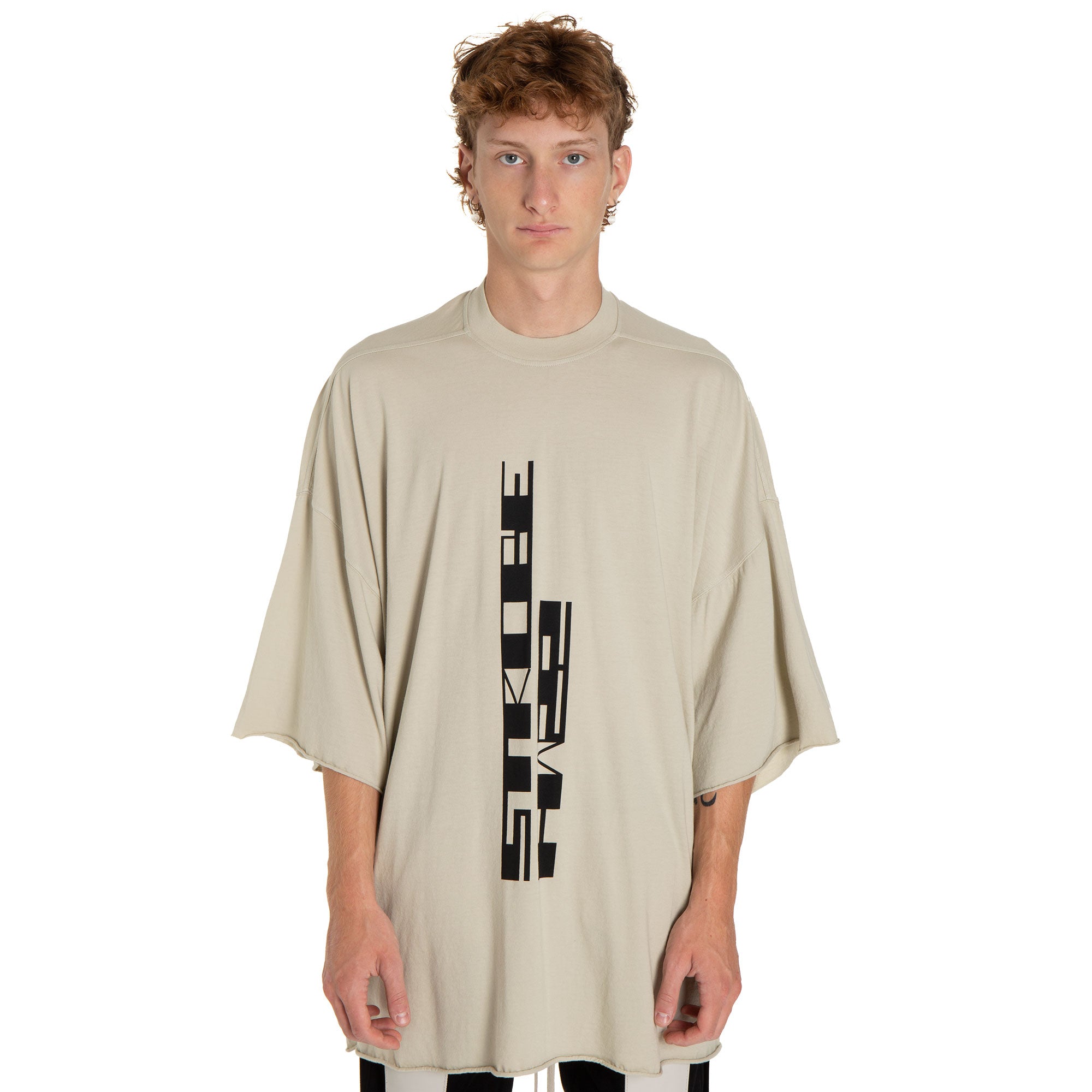 Tシャツ・カットソー RICK OWENS Men T-shirt Beige RR01E5238JNCP3 2109 Rick Owens Tee Jumbo - Natural Black – Kith