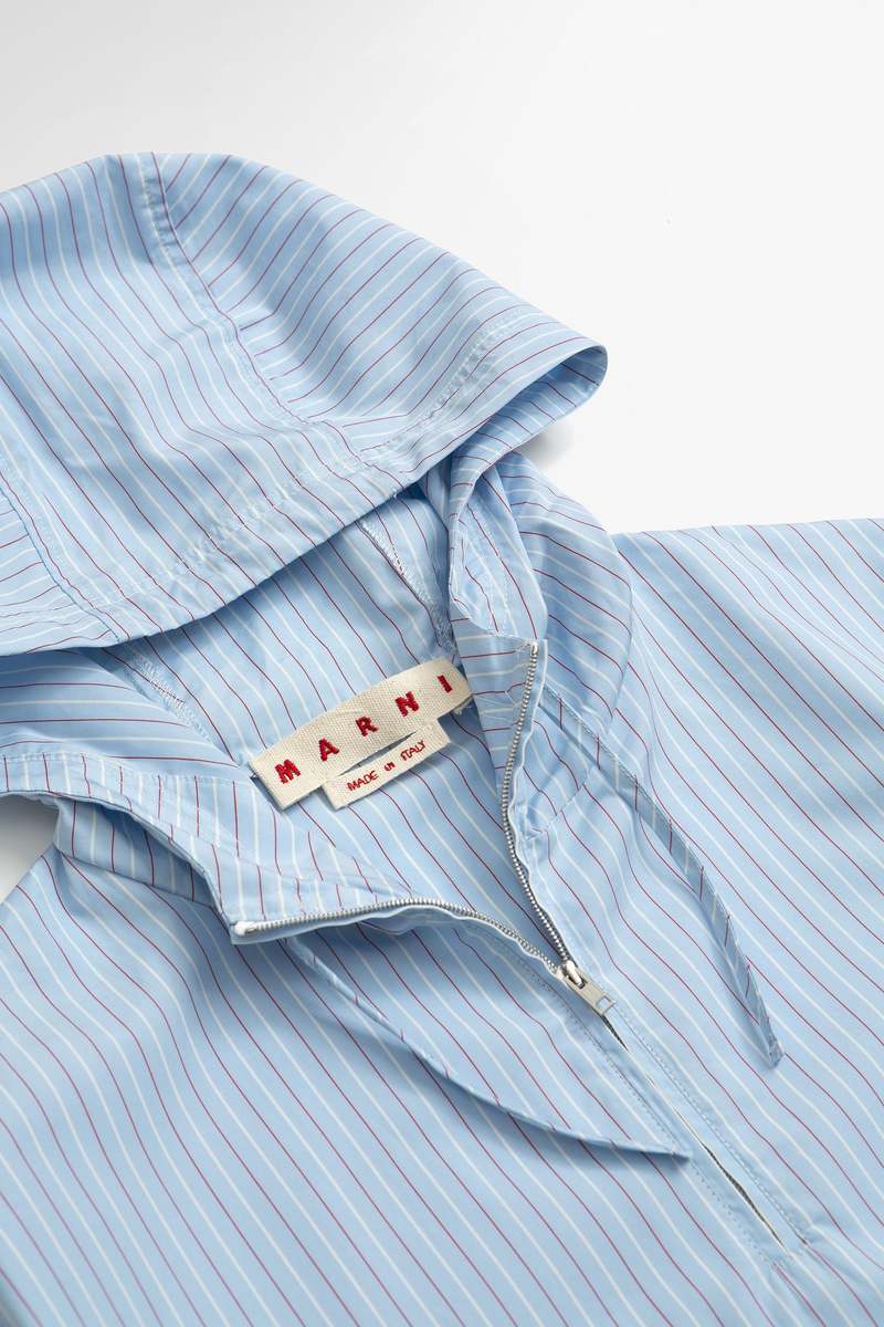 Marni Long-Sleeved Hooded Overshirt - Cobalt | Garmentory
