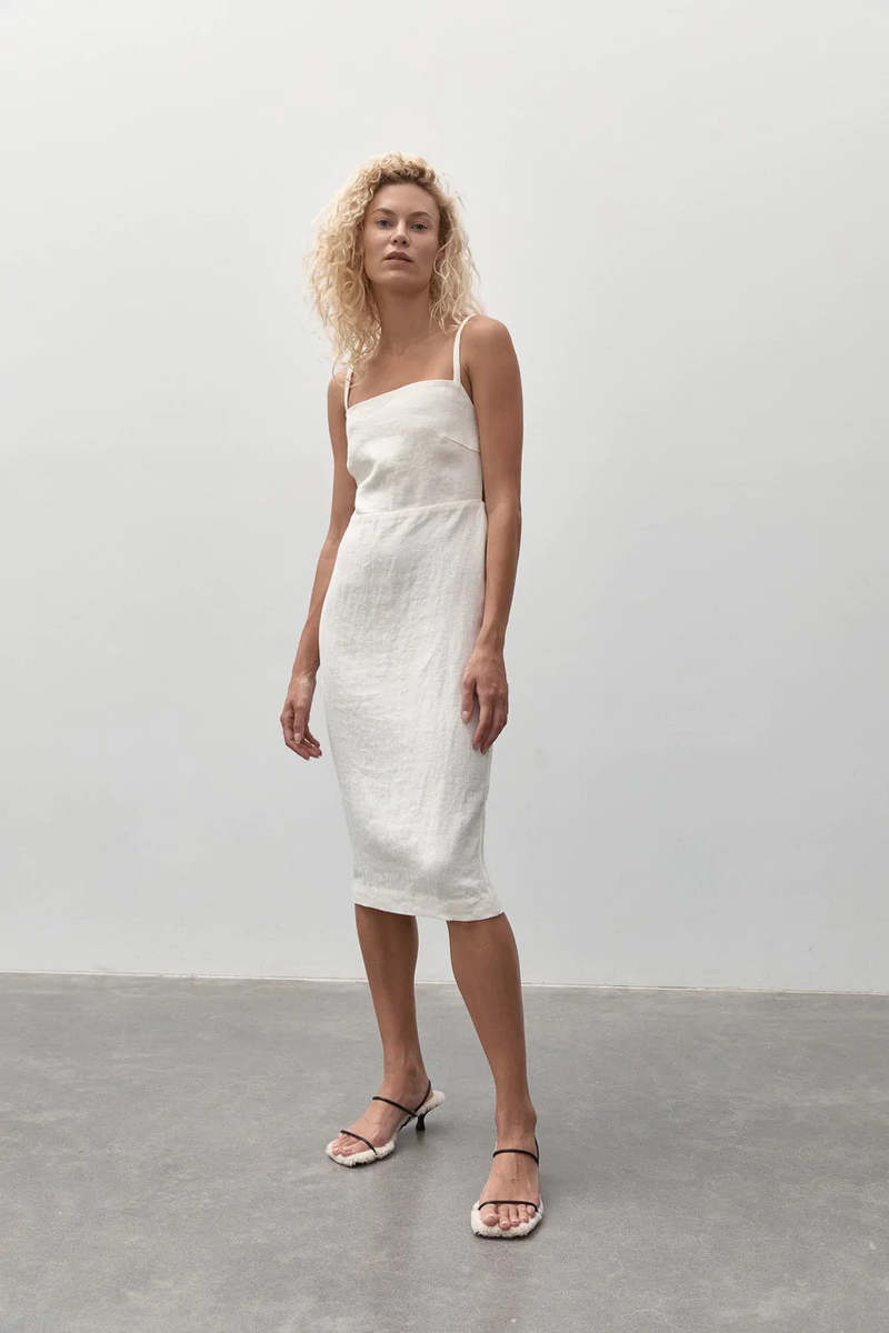 st agni backless dress St. Agni Sophia Drape Dress - Washed Black