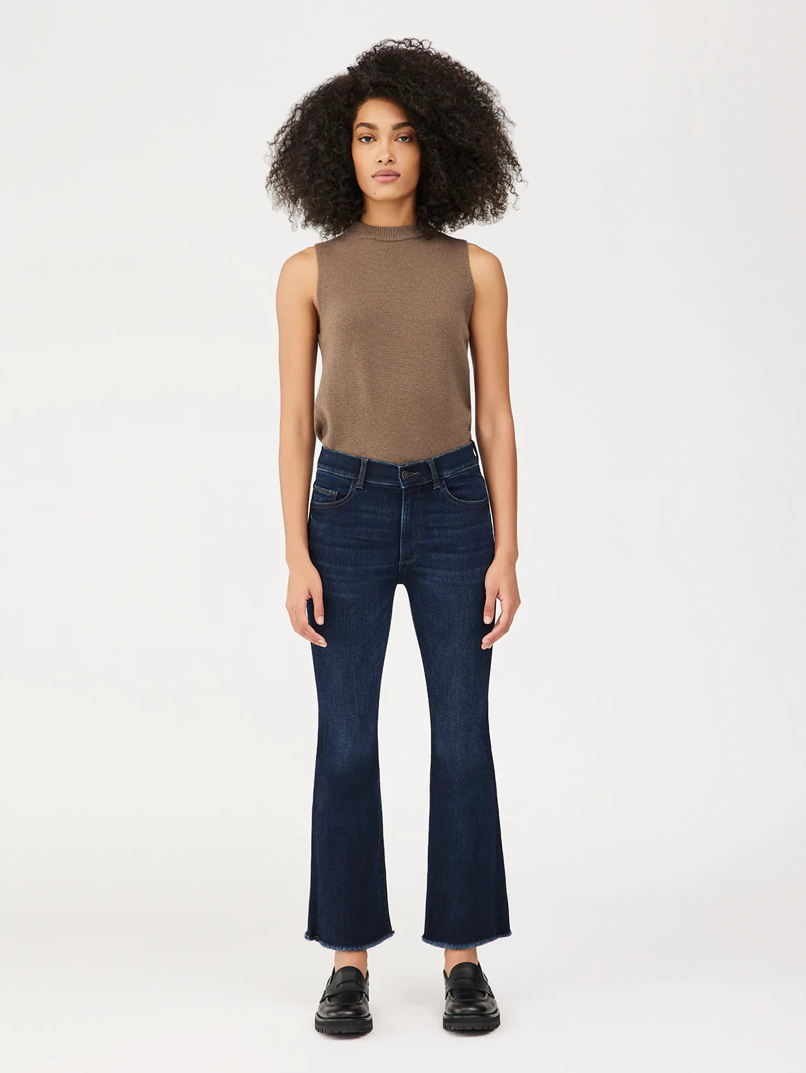 DL1961 Women's Bridget Cropped Bootcut Jeans - High Rise Instasculpt, 9.5" Rise, 26" Inseam, Cozumel Coral
