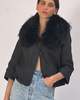 Moschino Fur Collared Jacket - Black - Thumbnail 2