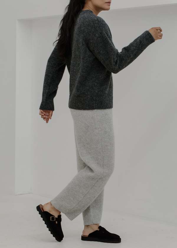 Bare Knitwear Classic Crew Charcoal Garmentory