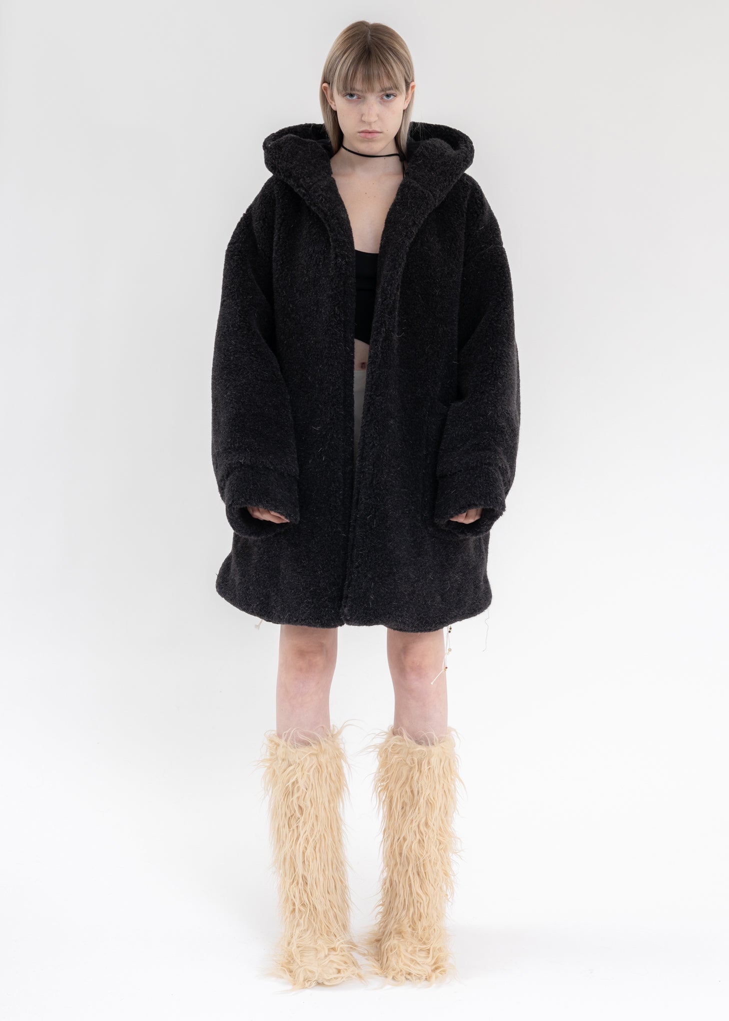 Doublet REAL FUR MIX FAKE FUR JACKET - Black | Garmentory