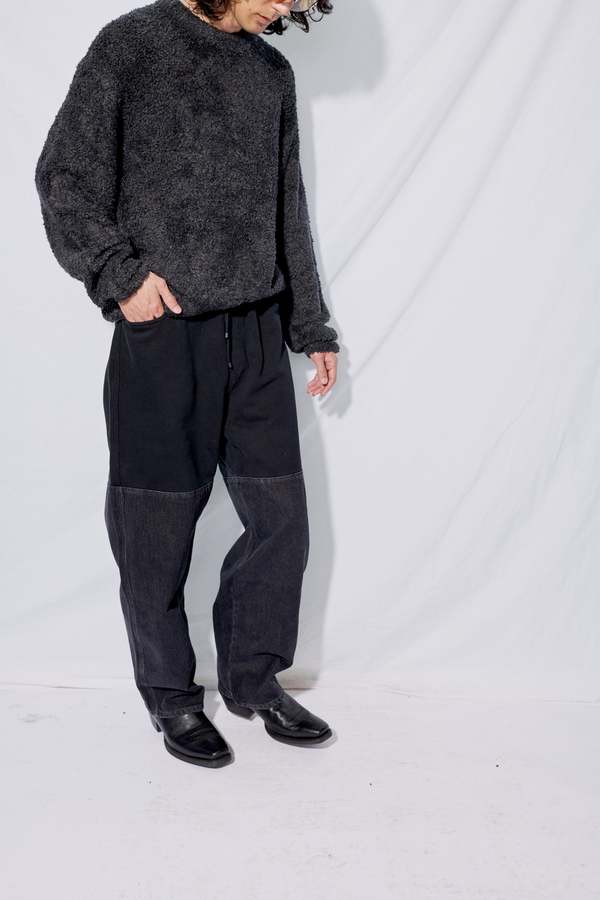 AMOMENTO Drawstring Denim Pants - Black | Garmentory