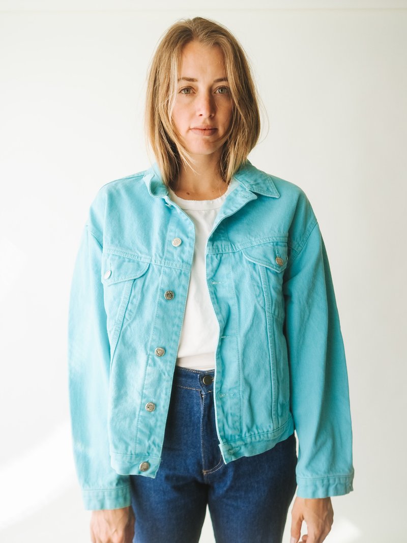 Vintage United Colors of Benetton Jacket - Turquoise | Garmentory
