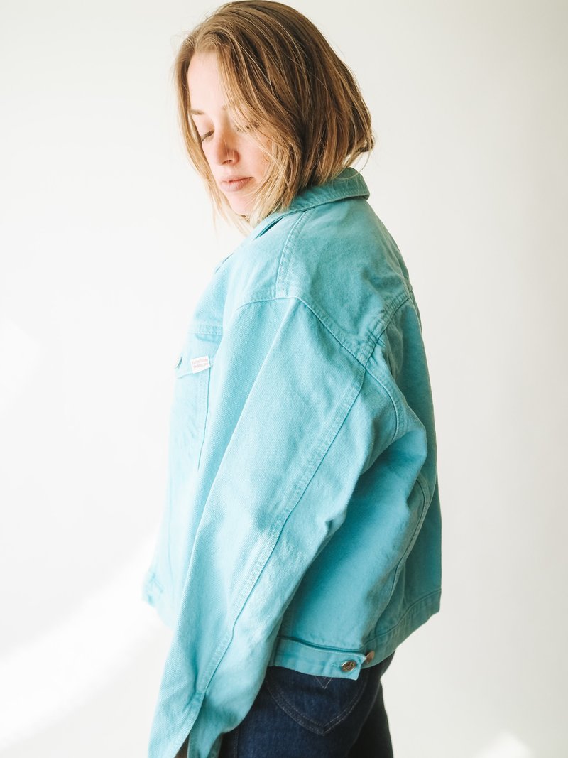 Vintage United Colors of Benetton Jacket Turquoise Garmentory - Main Image
