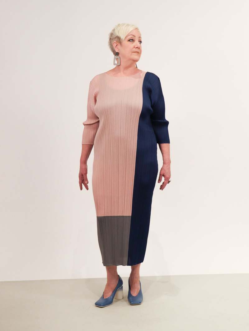 Pleats Please by Issey Miyake Ensemble Dress - Grayish Pink 