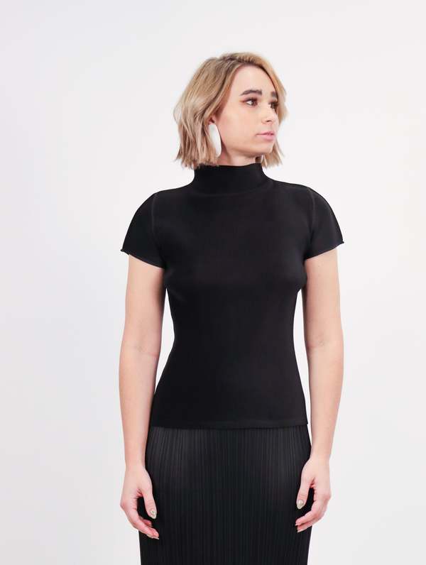Pleats Please Issey Miyake Mist Basics Mockneck - Black | Garmentory