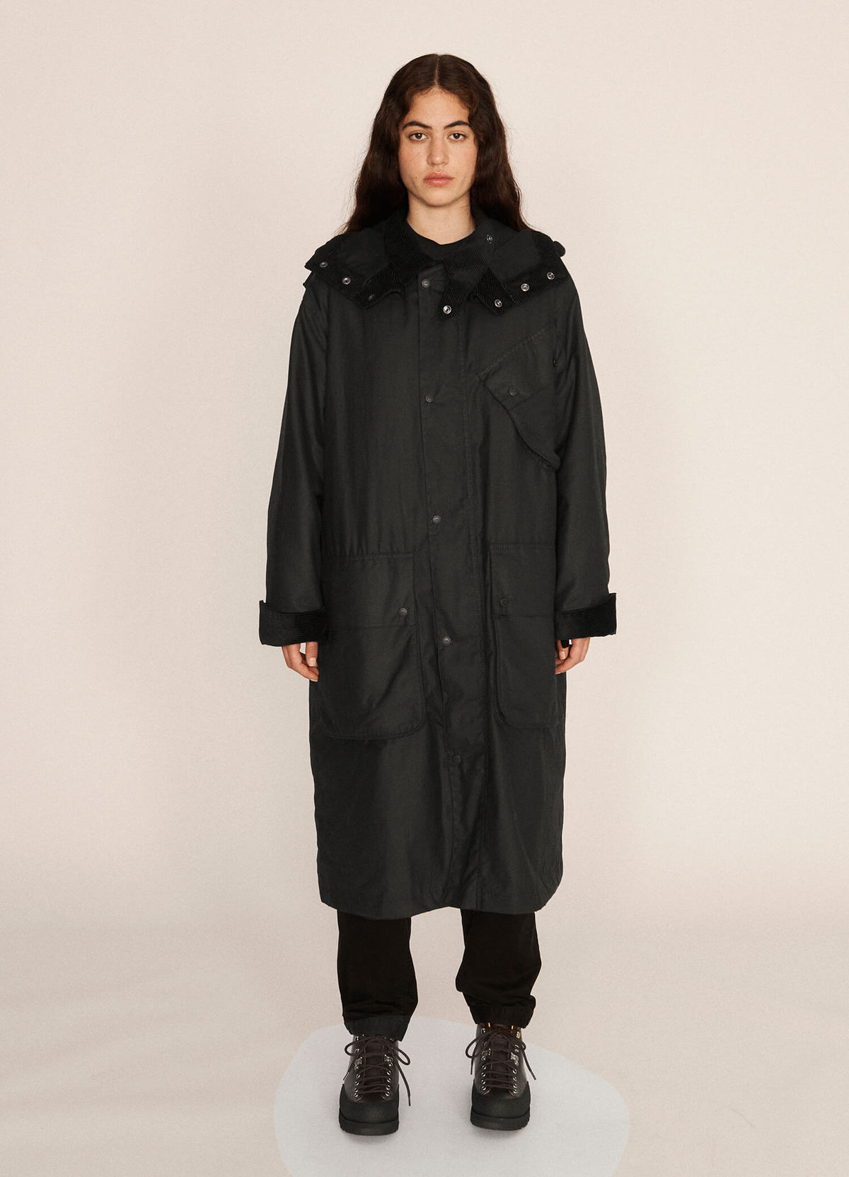 Barbour International X YMC Oversized Rider Waxed Cotton Coat