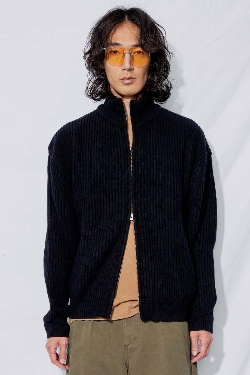 【AMOMENTO】24fw FULL NEEDLE CROP BLOUSON AMOMENTO Full Needle Blouson - Black | Garmentory
