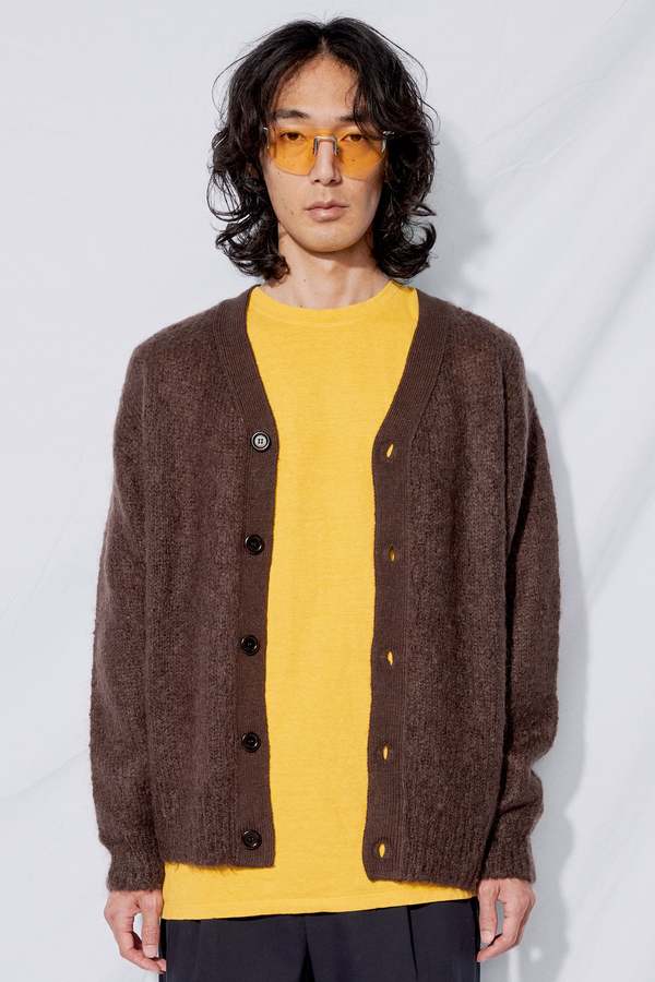 AMOMENTO Grandpa Cardigan - Dark Brown | Garmentory