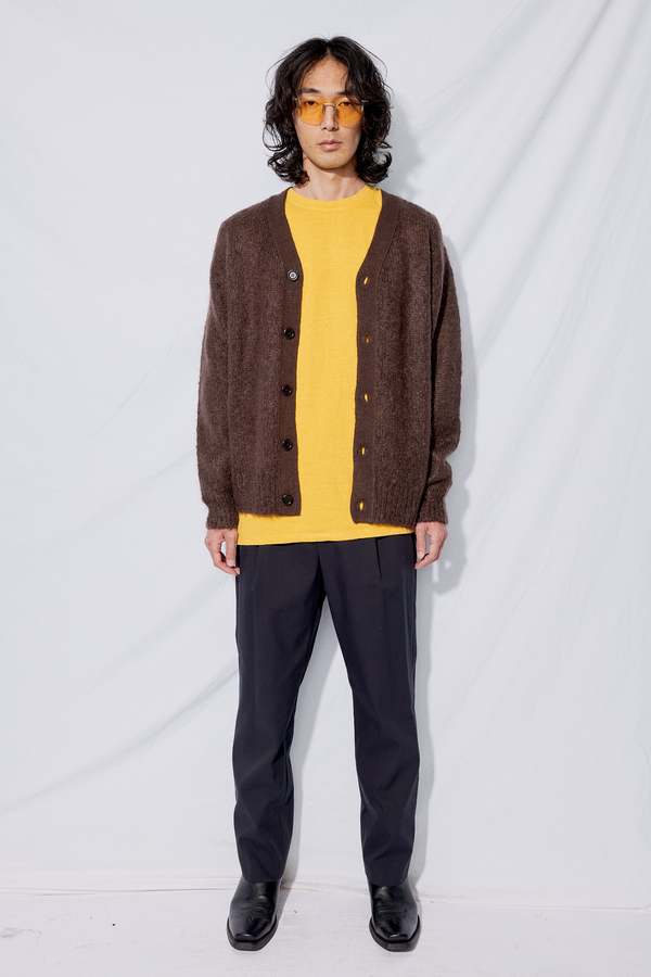 AMOMENTO Grandpa Cardigan - Dark Brown | Garmentory