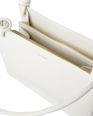 Jil Sander Twist Medium Leather Shoulder Bag - White | Garmentory