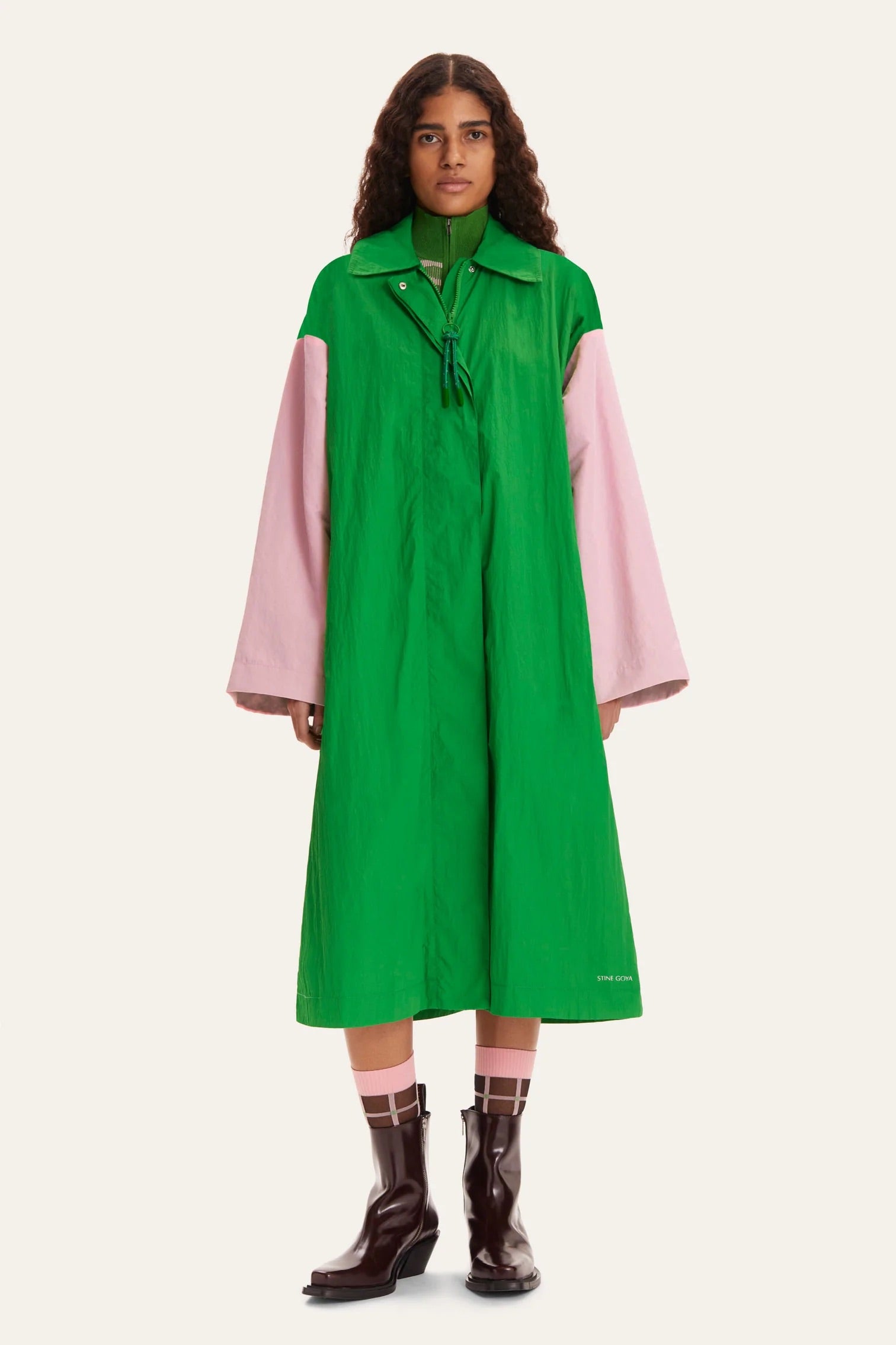 Stine Goya Namei Jacket - Shamrock Green/Pastel Lavender | Garmentory