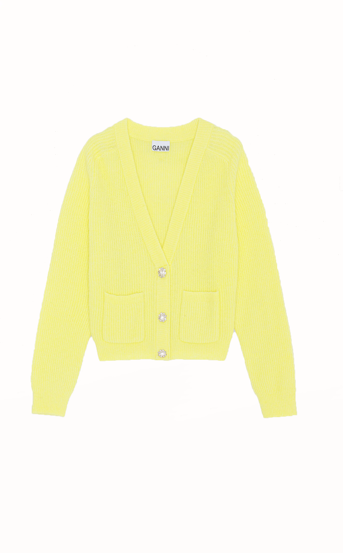 Ganni Solid Cardigan - Elfin Yellow | Garmentory