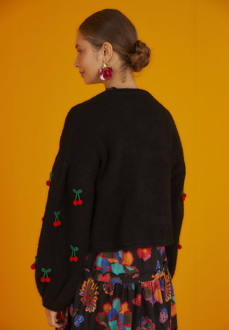 Farm Rio Crochet Cherry Cardigan
