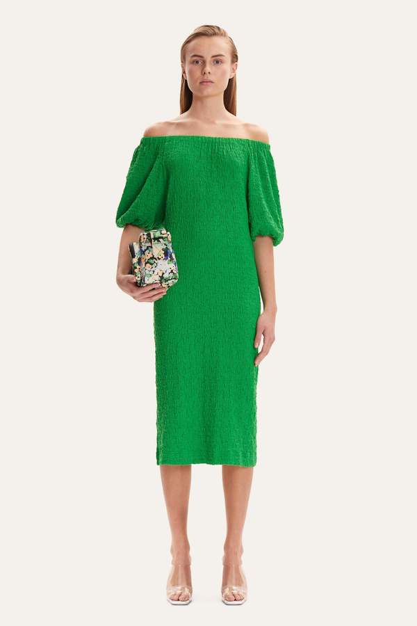 green emerald velvet dress AUSTYN DRESS main image 1