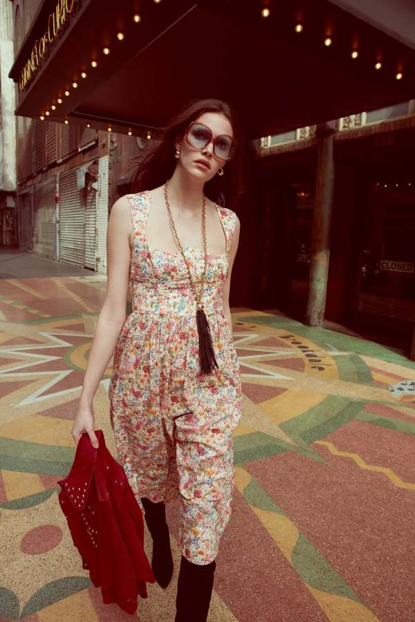 For Love & Lemons Theodora Midi Dress - Pink
