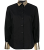 MADISON MAISON LAMINATED COLLAR SHIRT - BLACK/GOLD - Thumbnail 1