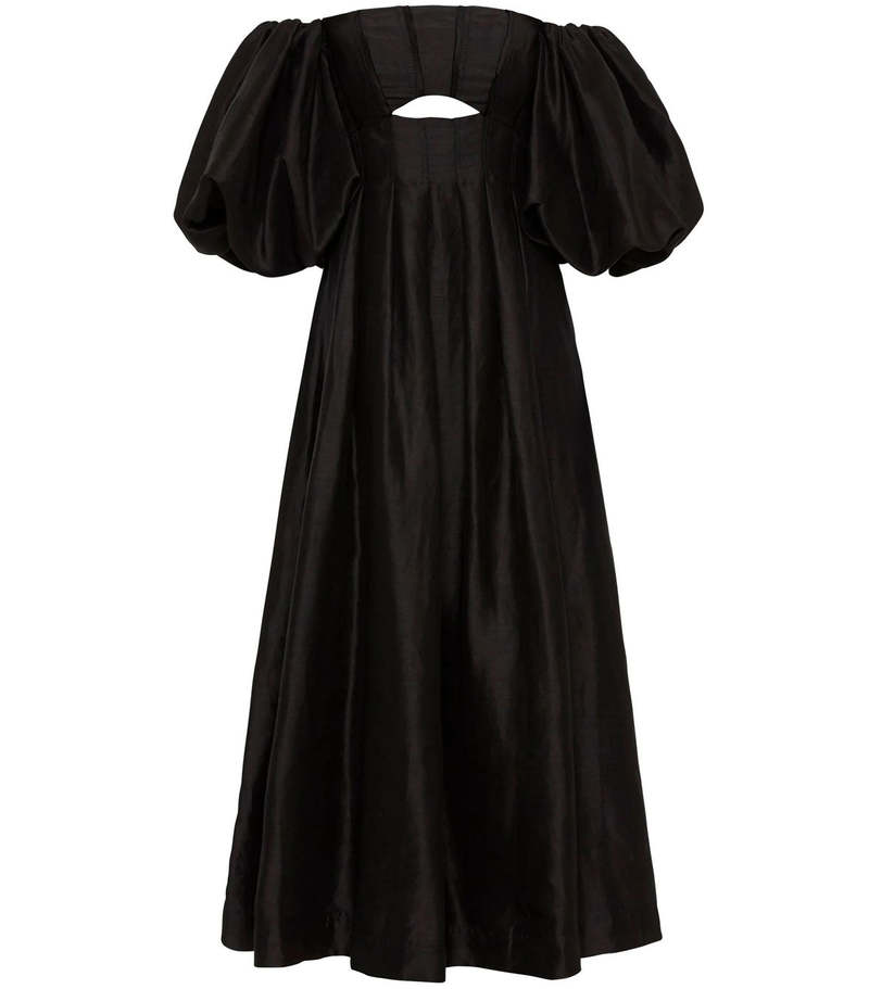 aje black puff sleeve dress Alexa Long Sleeve Mini Dress | Black