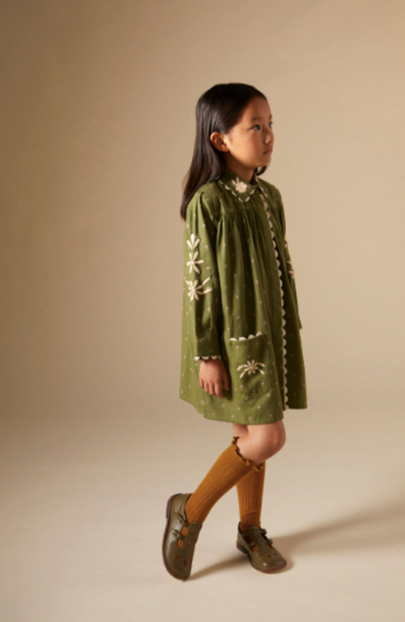 Kids Apolina Francine Shirtdress - Valley Calico Fern