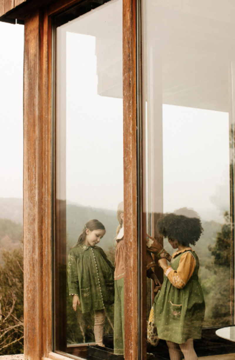 Apolina kids - Mara Shirtdress 5-7Y 新品 Kids Apolina Francine Shirtdress - Valley Calico Fern