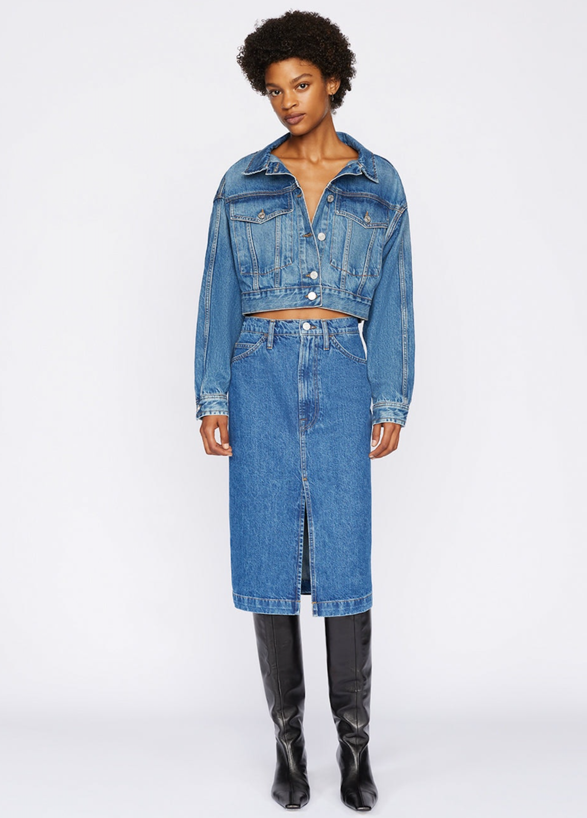 FRAME Denim Cropped Oversized Jacket - Enna | Garmentory