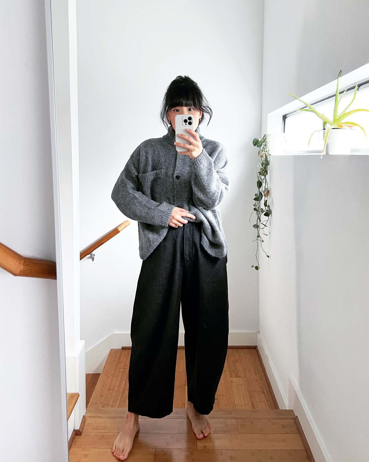 Cordera Curved Leg Pants - Black Denim | Garmentory
