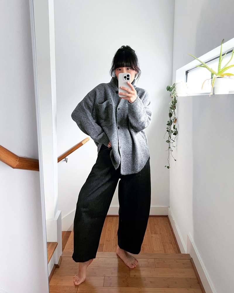 Cordera Curved Leg Pants - Black Denim | Garmentory