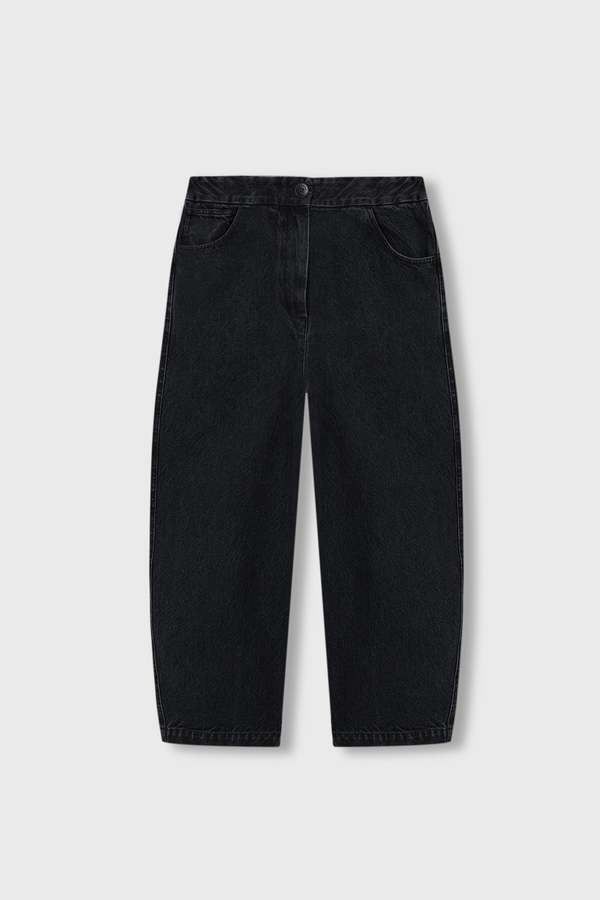 Cordera Curved Leg Pants - Black Denim | Garmentory