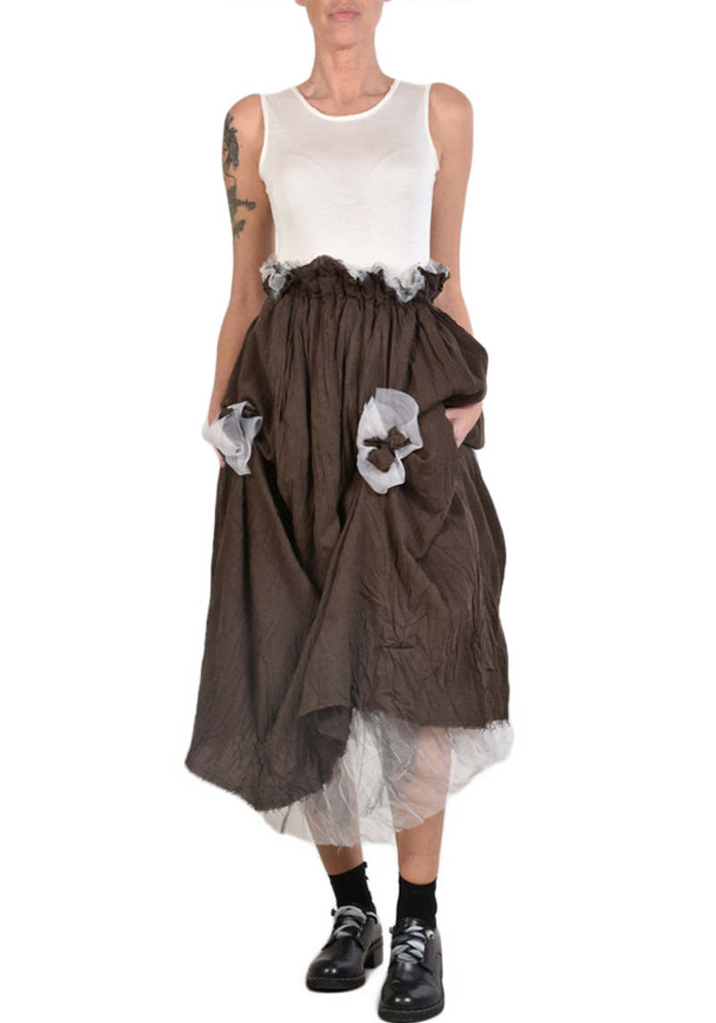 Sanctamuerte Layered Skirt - Anthracite