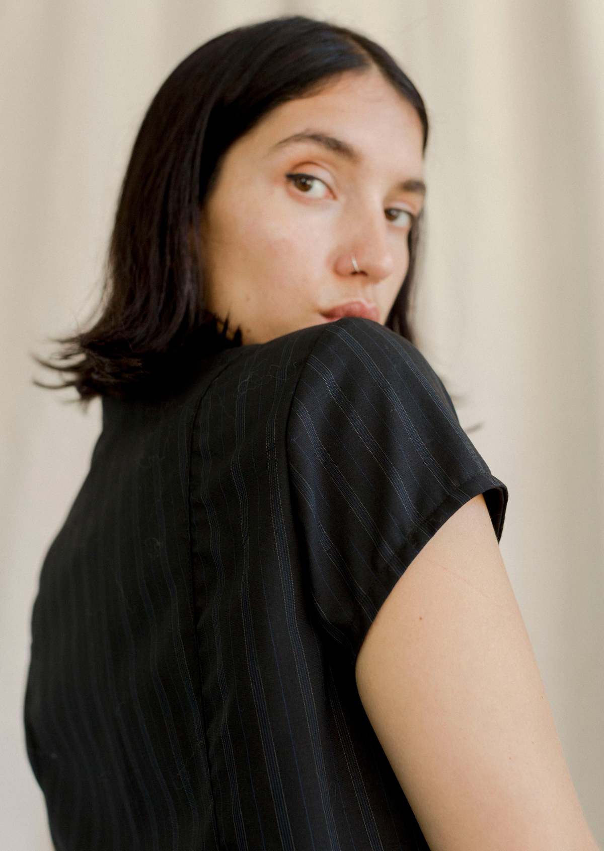 Hijulez Silk/Italian Wool Button Down Dress Garmentory