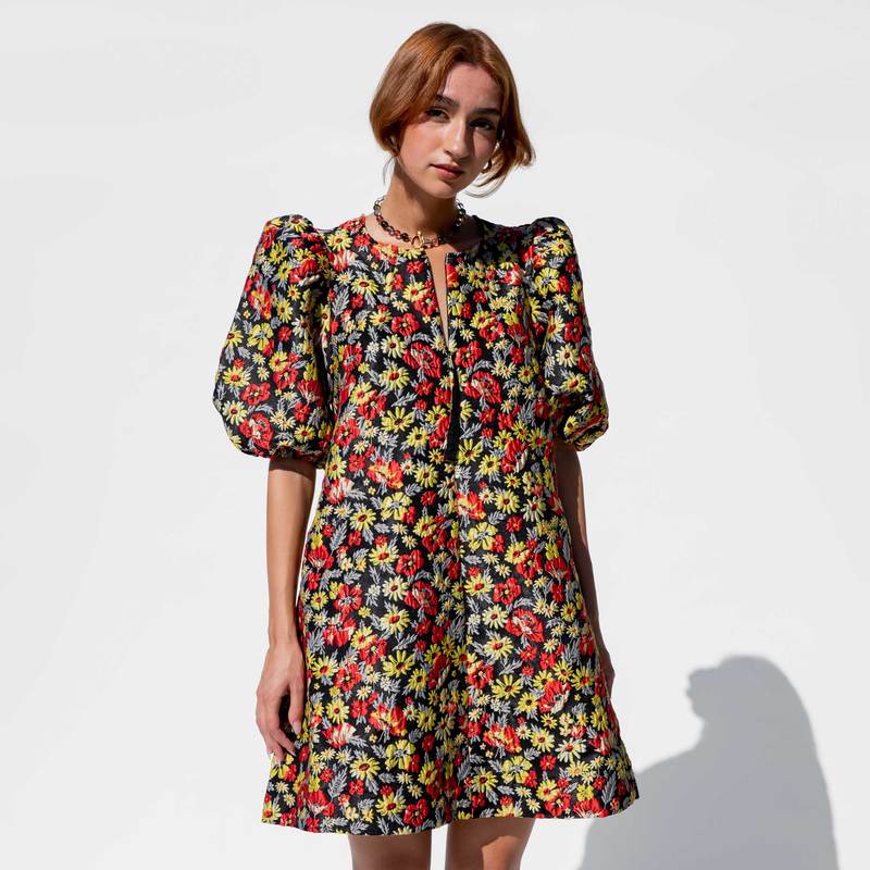 Ganni 3d Jacquard Zip Mini Dress | Garmentory