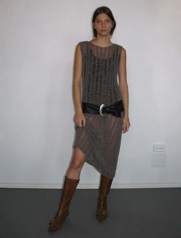 Paloma Wool Alhambra Knit Dress - Taupe Print | Garmentory