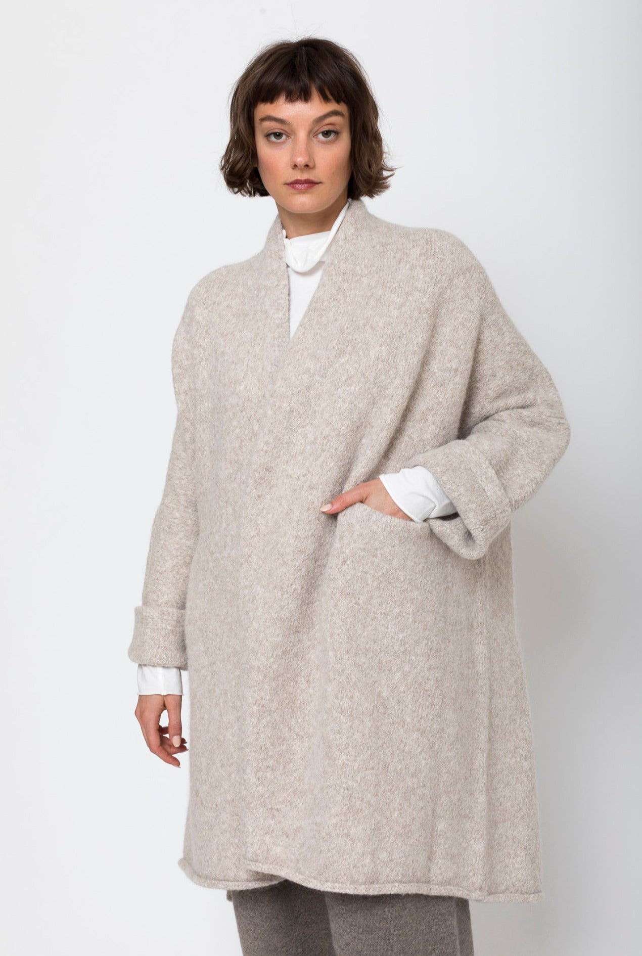 LAUREN MANOOGIAN DOPO KNIT COAT ベージュ ニットコート