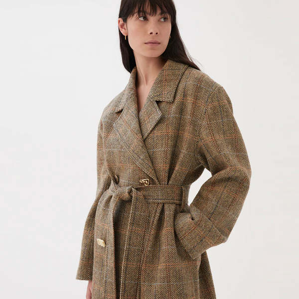 Rejina Pyo Laura Wool Herringbone Coat | Garmentory